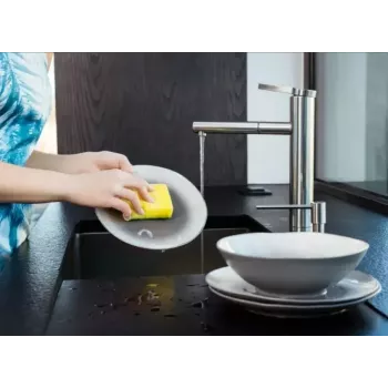 Spugna per piatti VILEDA Tip-Top confezione da 5, panni in fibra rettangolari 70×90×30 mm, giallo