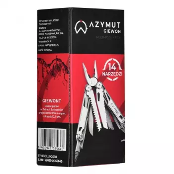 Multitool AZYMUT H2038 multitool full-size — 14 utensili, 16,2 cm aperto, 10,1 cm chiuso, 264 g, acciaio 420/7CR13, custodia in pelle