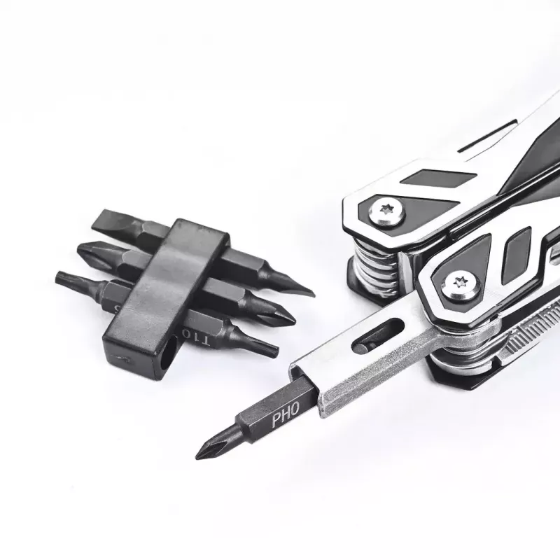 Multitool AZYMUT Trohon H-P2010121 — pinza full-size in acciaio inox con 12 utensili, 8 inserti, chiuso 10,5 cm, 381 g