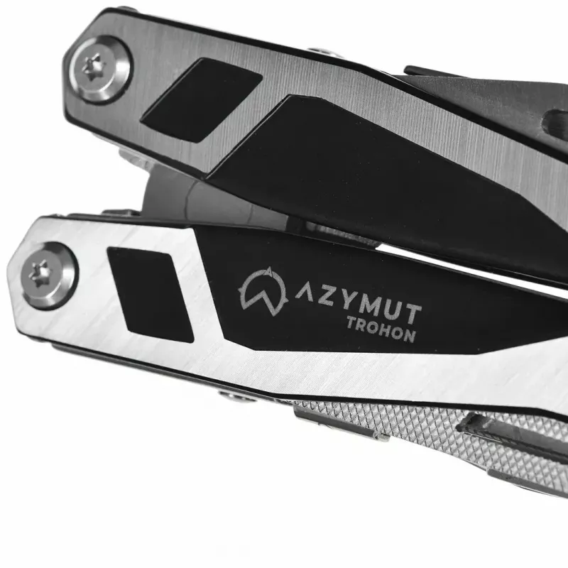 Multitool AZYMUT Trohon H-P2010121 — pinza full-size in acciaio inox con 12 utensili, 8 inserti, chiuso 10,5 cm, 381 g