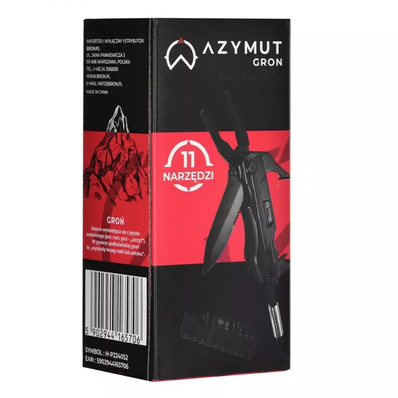 AZYMUT Gron H-P224052 multiutensile, 11 utensili + 9 inserti + fondina