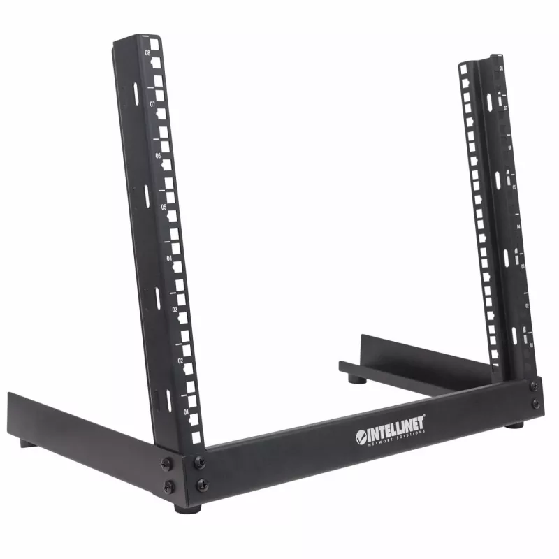 Intellinet Rack di rete 19 pollici - struttura aperta (desktop), 8U, nero, confezione piatta