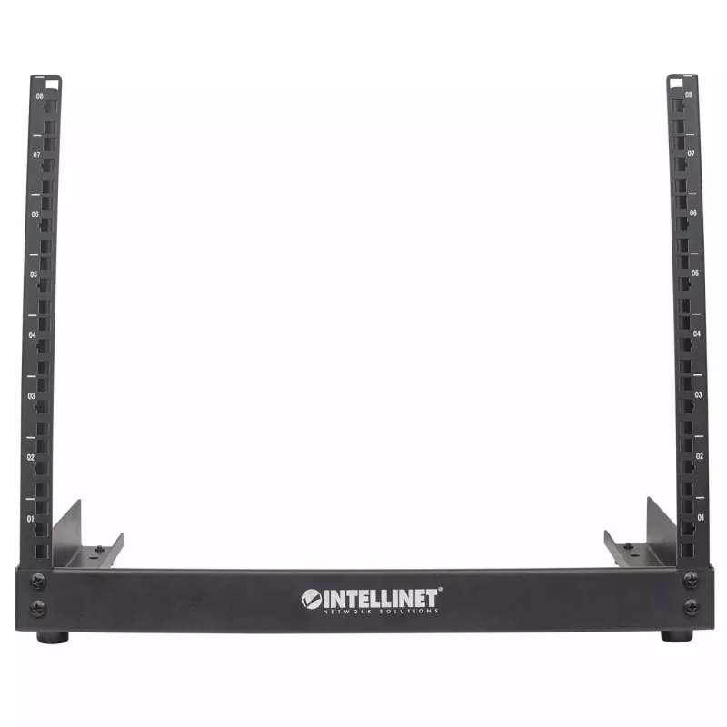 Intellinet Rack di rete 19 pollici - struttura aperta (desktop), 8U, nero, confezione piatta