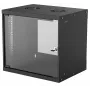 Intellinet 714174 armadio di rete a parete da 19 pollici 9U, 540×487×400 mm, porta in vetro con chiave, max 50 kg, flatpack, nero