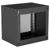 Intellinet 714174 armadio di rete a parete da 19 pollici 9U, 540×487×400 mm, porta in vetro con chiave, max 50 kg, flatpack, nero