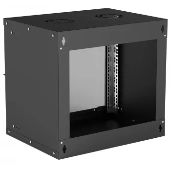 Rack di rete a parete 9U INTELLINET 19 pollici (540×487×400 mm) nero, frontale in vetro, IP20