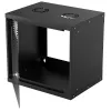 Intellinet 714174 armadio di rete a parete da 19 pollici 9U, 540×487×400 mm, porta in vetro con chiave, max 50 kg, flatpack, nero