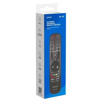 Telecomando SAVIO RC-24 IR wireless universale per TV, nero, a pulsanti, portata 10 m, supporta 1 dispositivo