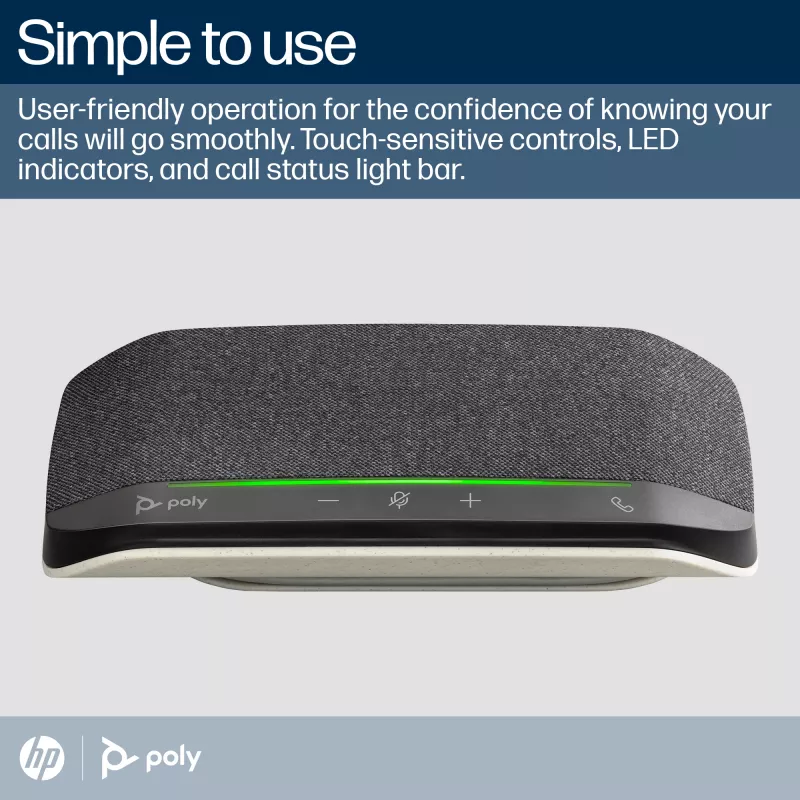 HP Poly Sync 10 diffusore + cavo USB-A a USB-C, PC, nero, 0,715 m, Windows 10, Windows 11, MacOS, 100–7800 Hz