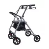MDH PPC035 deambulatore / rollator con seduta e cestino, alluminio, pieghevole, portata max 136 kg