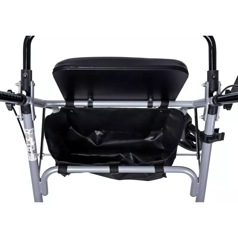 MDH PPC035 deambulatore / rollator con seduta e cestino, alluminio, pieghevole, portata max 136 kg