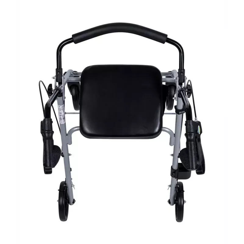 MDH PPC035 deambulatore / rollator con seduta e cestino, alluminio, pieghevole, portata max 136 kg