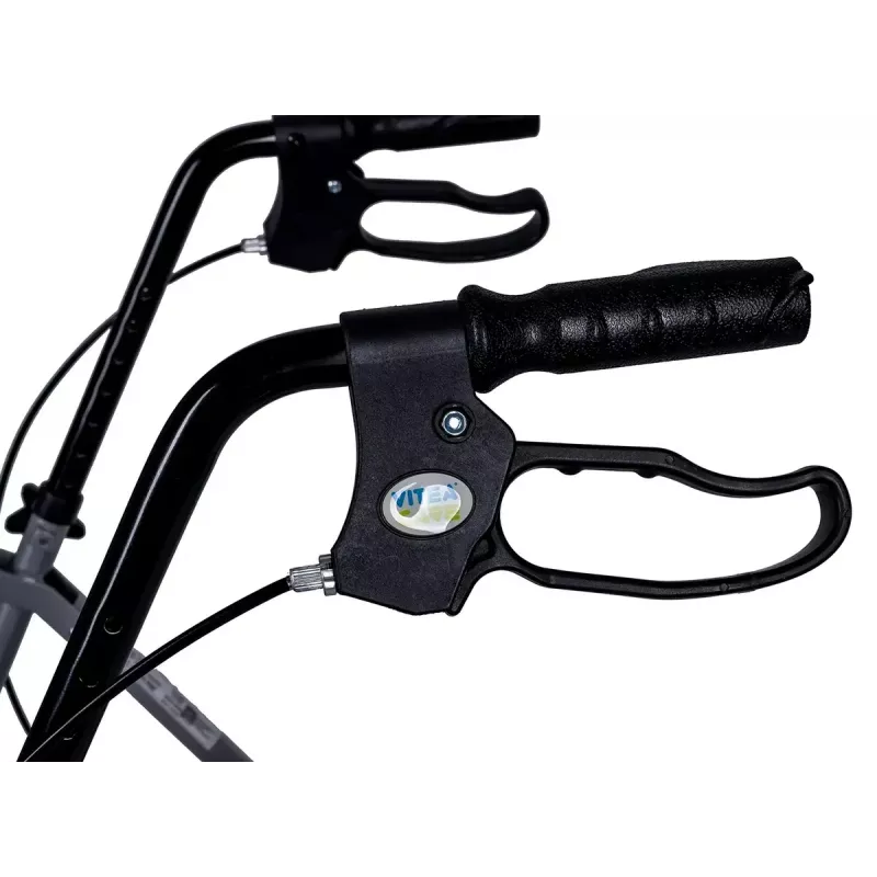 MDH PPC035 deambulatore / rollator con seduta e cestino, alluminio, pieghevole, portata max 136 kg