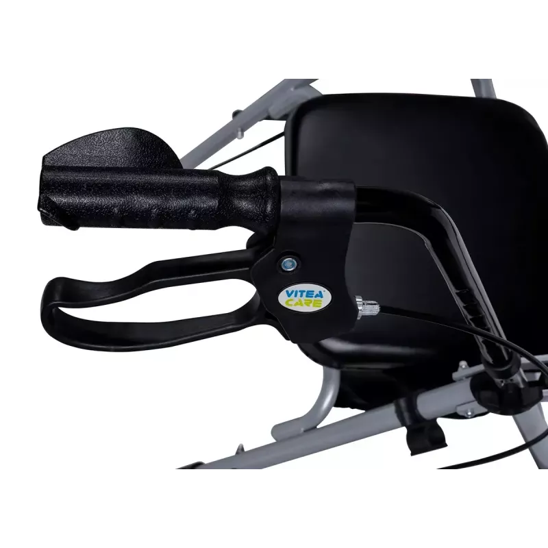 MDH PPC035 deambulatore / rollator con seduta e cestino, alluminio, pieghevole, portata max 136 kg