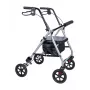 MDH PPC035 deambulatore / rollator con seduta e cestino, alluminio, pieghevole, portata max 136 kg