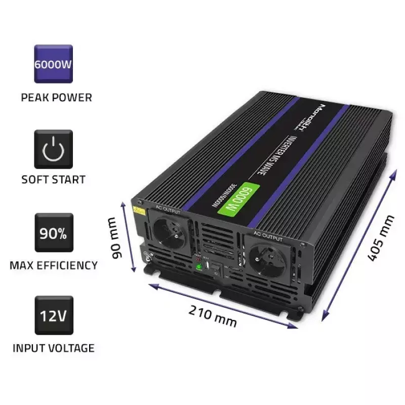 Inverter QOLTEC Monolith 6000 MS da 12V a 230V 6000W