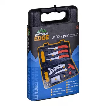 Set coltelli da caccia a lama fissa Outdoor Edge Jaeger Pak 02OE069 con coltello e strumenti per la lavorazione della selvaggina