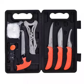 Set coltelli da caccia a lama fissa Outdoor Edge Jaeger Pak 02OE069 con coltello e strumenti per la lavorazione della selvaggina
