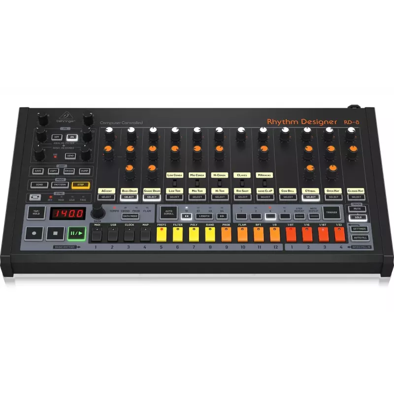 Macchina per ritmi e drum machine Behringer RD-8 MKII intervallo di calibrazione 10 – 15000 Hz