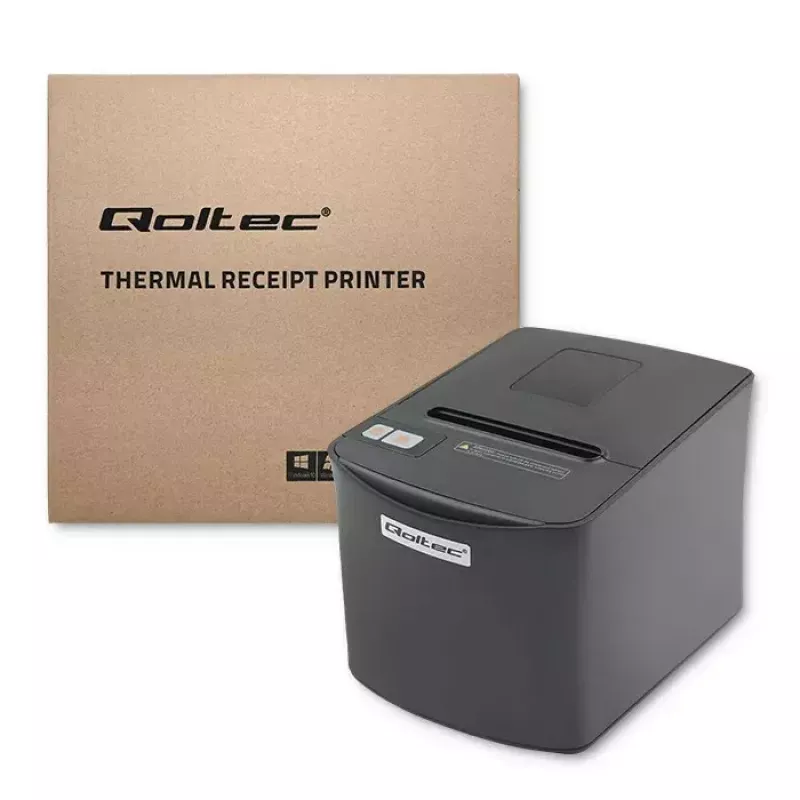 Stampante termica QOLTEC 50256 con interfaccia USB – stampante POS compatta