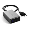 Caricabatterie portatile Satechi ST-TC100GM-EU, 100 W, 2× USB-C, ingresso AC 100–240 V, grigio