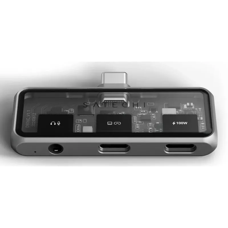 Dock per laptop Satechi ST-HXRAJM — USB 3.2 Gen 2 (Type-C), 100W PD, grigio