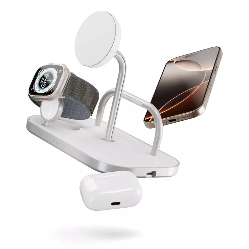 Caricabatterie portatile ZENS ZEDC29W/00 ricarica rapida wireless argento bianco