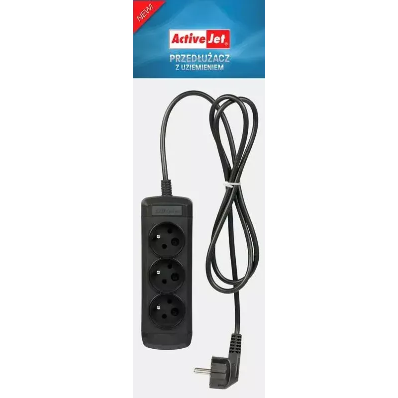 Activejet 3GNU-1.5M-C ciabatta con cavo, 1,5 m, nera