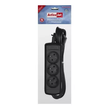 Ciabatta ActiveJet 3GNU-1.5M-C — 3 prese, cavo 1,5 m, 230 V, 10 A, nero