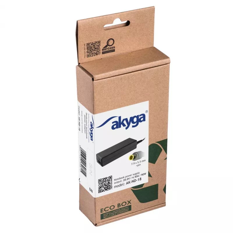 Alimentatore per notebook Akyga AK-ND-18 per Lenovo, 90 W, 20 V / 4,5 A, 7,9 x 5,5 mm con pin