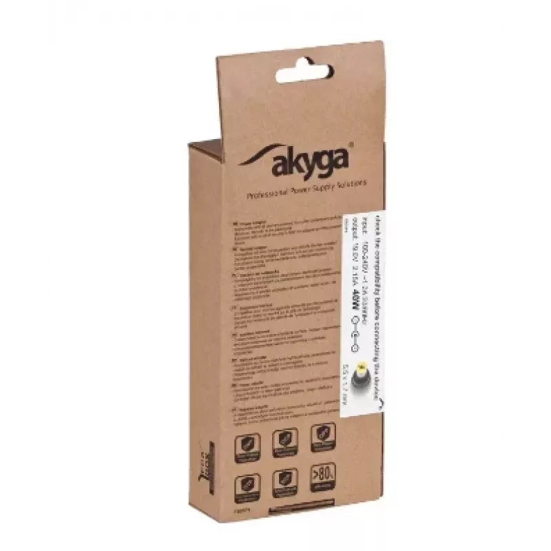 Alimentatore per notebook Akyga AK-ND-47 per Acer, 40 W, 19 V / 2,15 A, 5,5 x 1,7 mm