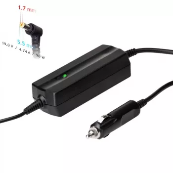 Alimentatore per notebook da auto Akyga AK-ND-43 per Acer, 90 W, 19 V / 4,74 A, 5,5 x 1,7 mm, ingresso 12 V