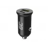 Caricabatterie da auto Green Cell CADM-GC-38AC 38W, 1x USB-C (PD 3.0) + 1x USB-A, corpo in alluminio, nero