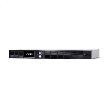 Gruppo di continuità CYBERPOWER OR1000ERM1U — 1 kVA (600 W), Line-Interactive, rackmount 1U, 6× uscite C13, LCD, argento