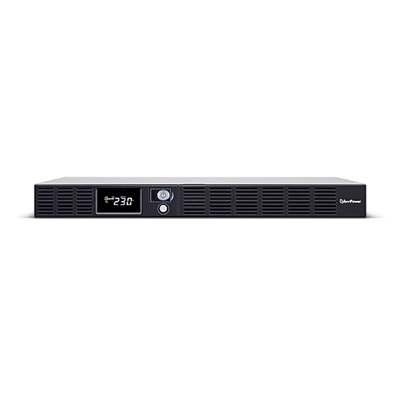 Gruppo di continuità CYBERPOWER OR1000ERM1U — 1 kVA (600 W), Line-Interactive, rackmount 1U, 6× uscite C13, LCD, argento