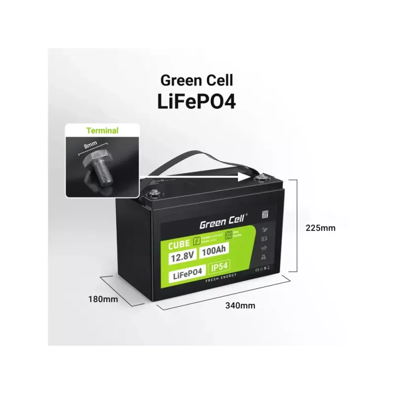 Batteria per UPS Green Cell LFPGC12V100AH litio-ferro-fosfato 12,8V 100Ah