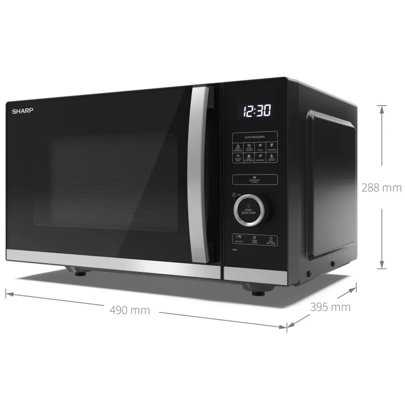 Microonde Sharp YC-QS254AE-B nero, acciaio inox microonde solo da appoggio 25 l 900 W