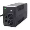 Qoltec Monolith 53979 gruppo di continuità (UPS), line-interactive, 850 VA / 480 W, 2 prese Schuko, LCD, USB, RJ45