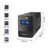 Qoltec Monolith 53979 gruppo di continuità (UPS), line-interactive, 850 VA / 480 W, 2 prese Schuko, LCD, USB, RJ45