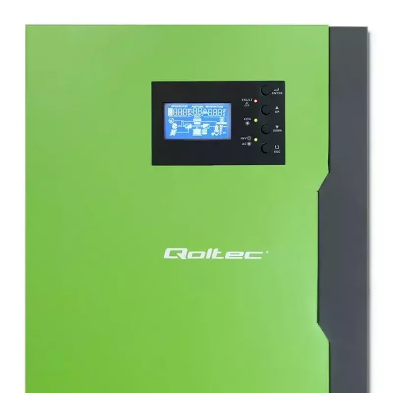 Qoltec 53886 inverter solare ibrido off-grid, 3,5 kW, 100 A MPPT, 24 V, onda sinusoidale pura