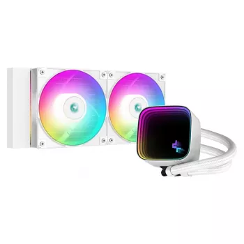 Dissipatore liquido all-in-one DeepCool LS520 SE WH – radiatore 240 mm, 2 ventole PWM 120 mm, bianco, base in rame