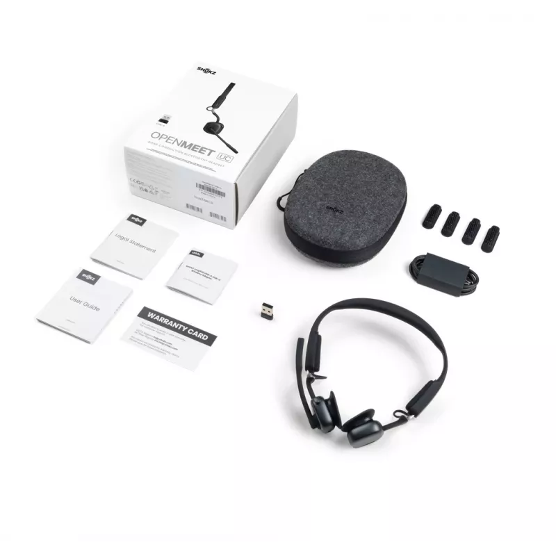 Cuffia per videoconferenze SHOKZ OpenMeet UC wireless Bluetooth a conduzione ossea con adattatore USB-A