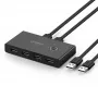 Switch box USB 2.0 Ugreen 30767 a 4 porte con cavi USB da 1,5 m, nero