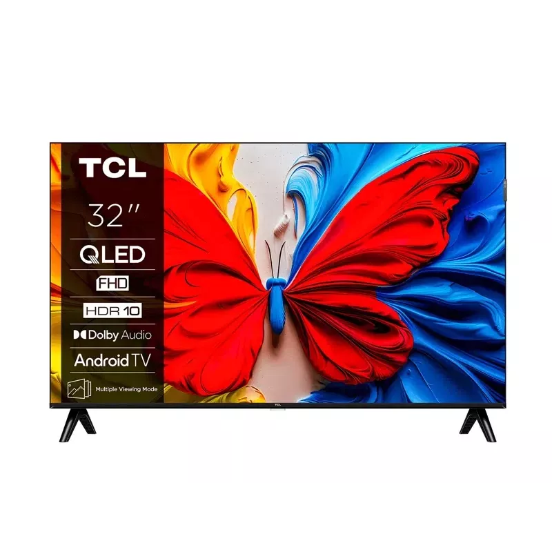 TCL 32V5C TV Smart QLED Full HD 32 pollici, Android TV, 1920×1080, 60Hz, 2×HDMI, Wi-Fi, Bluetooth, 20W, nero