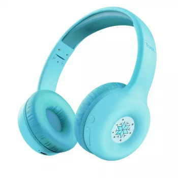 Cuffie TRUST Nouna binaurali Bluetooth/USB-C con filo e wireless, pieghevoli, per bambini, blu, driver 4 cm