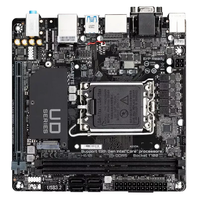 Scheda madre GIGABYTE H610I, Intel H610, LGA 1700, Mini-ITX