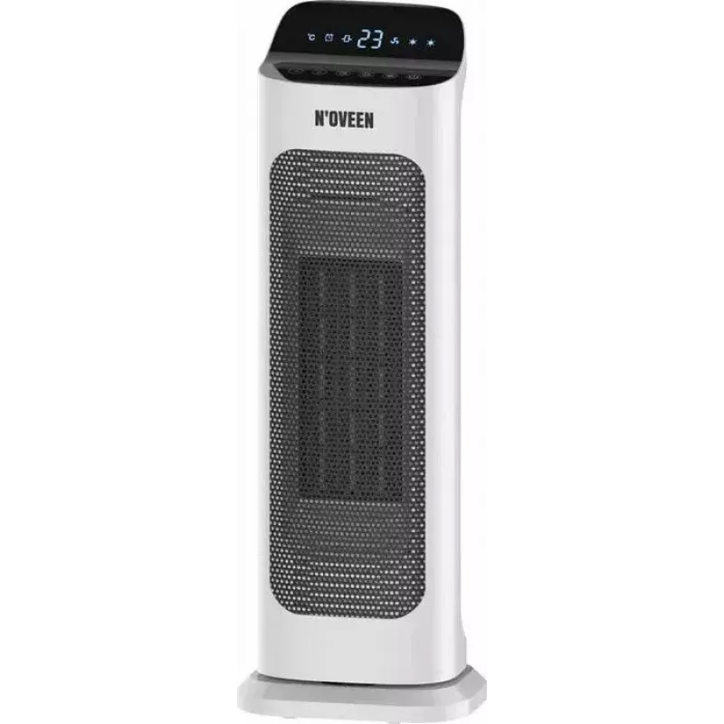 Termoconvettore in ceramica elettrico NOVEEN PTC2000 — 2000 W, termostato regolabile, display LED, timer, telecomando, bianco