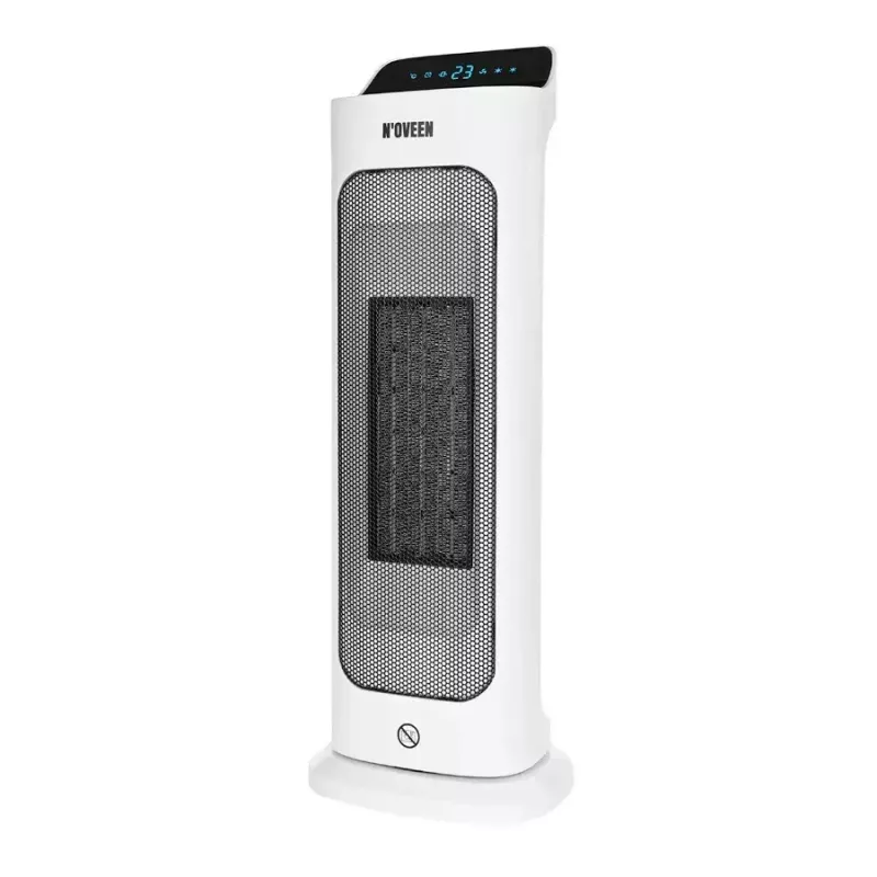 Termoconvettore in ceramica elettrico NOVEEN PTC2000 — 2000 W, termostato regolabile, display LED, timer, telecomando, bianco