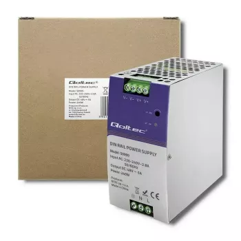 Alimentatore per guida DIN QOLTEC 50999, 240W, 48V DC, uscita 5A