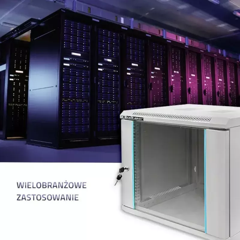 Armadio rack 19 pollici QOLTEC 9U modello 54484, dimensioni 600x500x450 mm